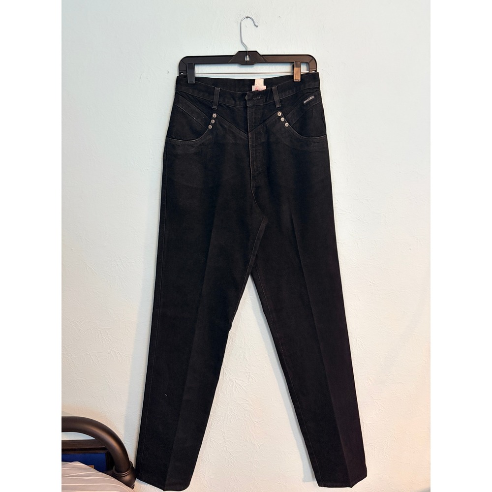 Rockies Black Western Jeans Womens Size 32/13 w/36" inseam High Rise Vintage